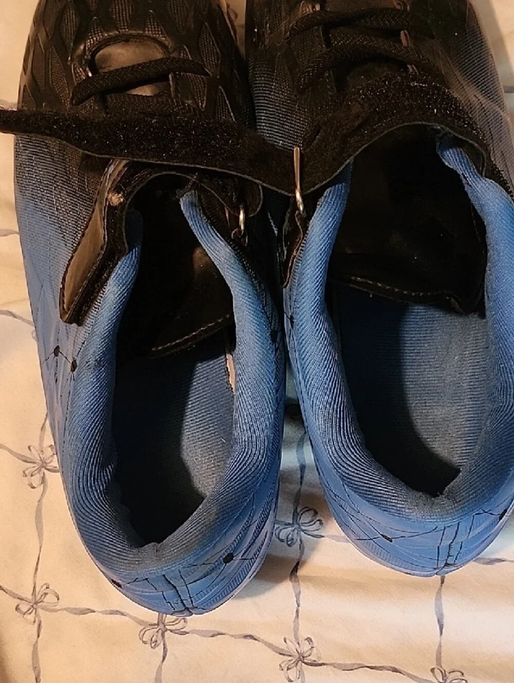 Men's Black and Blue Athletic Lace & Strap Sneakers